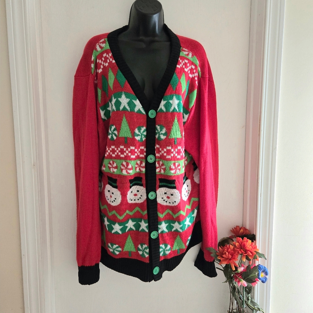 Christmas Cardigan | Long Sleeve Fashionable Snowman Themed
